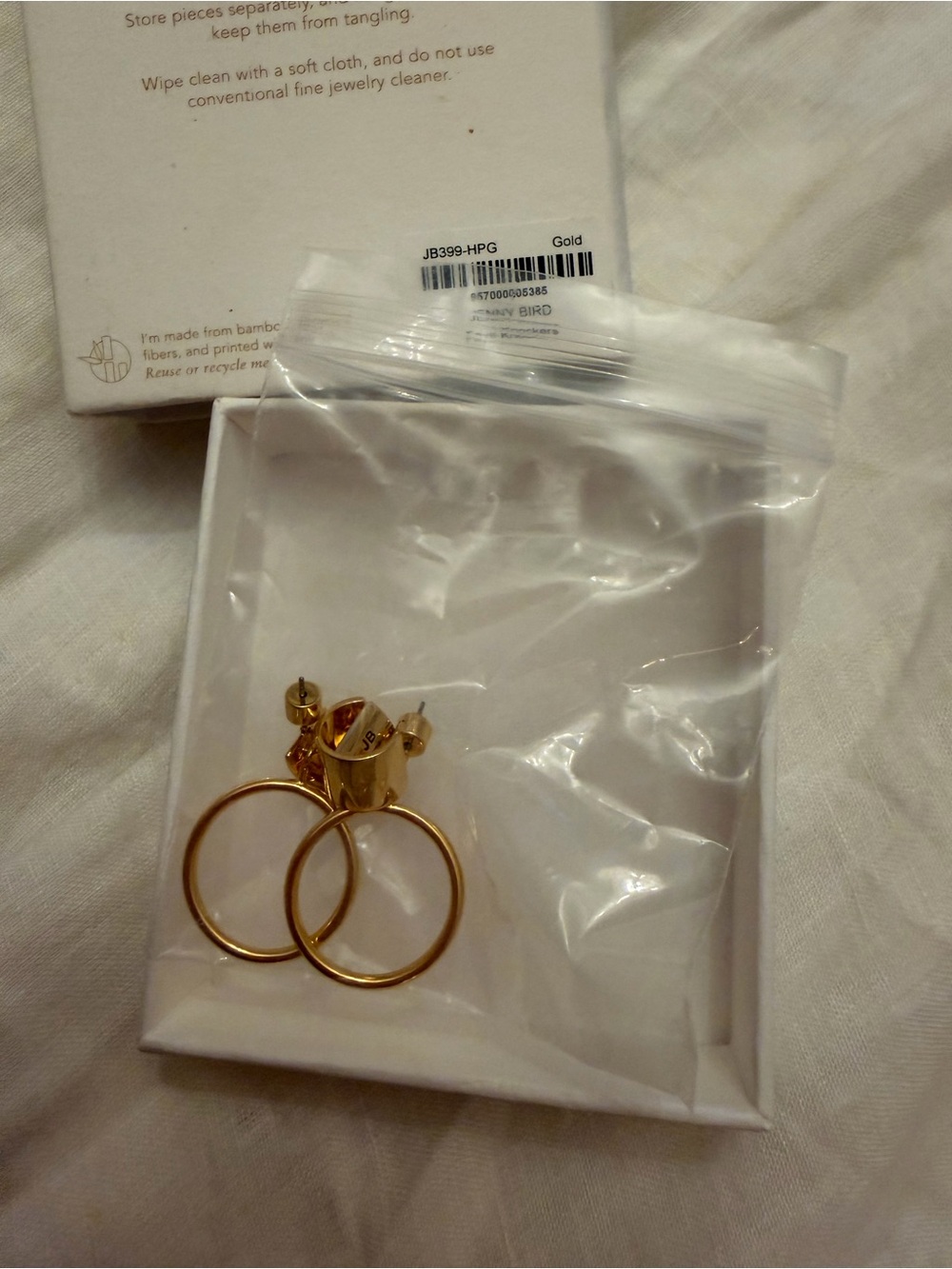 Jenny Bird Gold Hoop Drop Earrings - Picture 5 of 7
